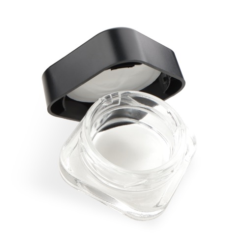 Cosmetic jar with black lid – product-on-white photography – e-commerce product images Scottsdale Arizona